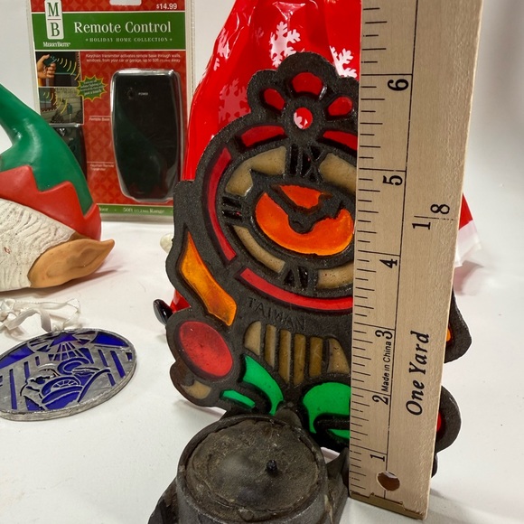 Christmas/Holiday LOT Gnome, Santa, Snowman, Stained Glass, Cast Iron READ BELOW - Picture 7 of 11